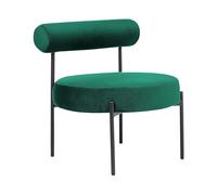 Beliani Sillón de Terciopelo Verde Esmeralda Negro sin reposabrazos Metal Alpha