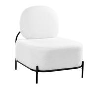 Beliani Sillón Decorativo tapizado en bou structura de Metal Estilo Retro Blanco Lunde