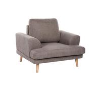 Beliani Sillón Estilo Moderno de Tela reposabrazos curvados Anchos Sala de Estar marrón Kildal