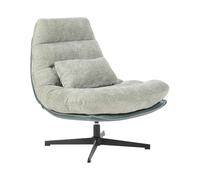 Beliani Sillón Giratorio Chenilla con reposapiés Base Simple Estilo Mediados de Siglo Verde Tovik