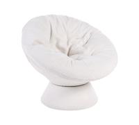 Beliani Sillón Giratorio de 360° Forma Bowl Estilo Moderno de bou lanco Crema Ringsted