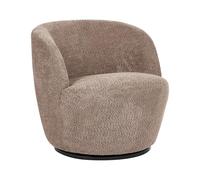 Beliani Sillón Giratorio Moderno tapizado de Chenilla con reposabrazos Asiento Amplio Sala de Estar Gris Pardo Kuolpa
