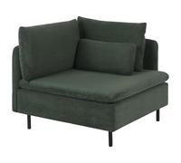 Beliani Sillón Modular de Pana Asiento 1 Plaza cojín Adicional Moderno Verde Oscuro Lemvig
