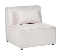 Beliani Sillón Modular de Pana Asiento 1 Plaza Moderno Sala de Estar Beige Lemvig