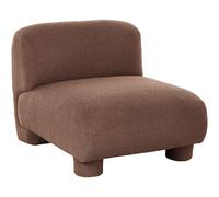 Beliani Sillón Modular de Perfil bajo 1 Plaza sección de Asiento de bouclé sin reposabrazos marrón Mjalbi