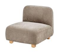 Beliani Sillón Modular de Tela Asiento 1 Plaza Patas de Madera Repelente al Agua Moderno Beige Amli