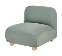 Beliani Sillón Modular de Tela Asiento 1 Plaza Patas de Madera Repelente al Agua Moderno Verde Claro Amli