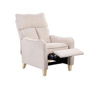 Beliani Sillón reclinable Beige reposapiés extraíble Estilo Vintage Respaldo Alto Royston