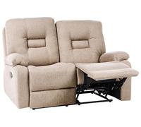 Beliani Sillón reclinable de poliéster Beige reposapiés Respaldo Bergen