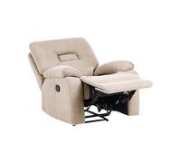 Beliani Sillón reclinable Manual Moderno Acolchado de Tela Beige Bergen