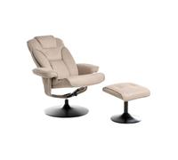 Beliani Sillón reclinable Moderno Giratorio con tapizado de poliéster reposapiés Oficina Gris Pardo Nyks