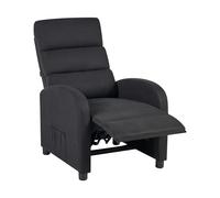 Beliani Sillón reclinable Retro con Respaldo y reposapiés Ajustables tapizado en Tela Negra Otus