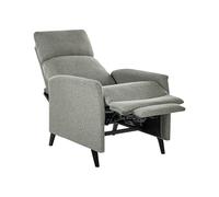 Beliani Sillón Retro reclinable Respaldo Ajustable reposapiés tapizado Tela Verde Claro Selvik