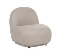Beliani Sillón sin reposabrazos Respaldo bajo tapizado Moderno Minimalista fácil de Limpiar Beige Lovberg