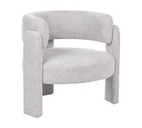 Beliani Sillón tapizado en Chenilla con Respaldo Curvo Asiento Moderno escandinavo Gris Claro Burea