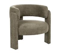 Beliani Sillón tapizado en Chenilla con Respaldo Curvo Asiento Moderno escandinavo Verde Oscuro Burea