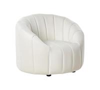 Beliani Sillón Terciopelo Asiento Acolchado Respaldo bajo Blanco Crema Malung