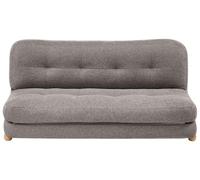 Beliani Sofá Cama de 2 plazas tapizado de Lino sintético Patas de Madera Acolchado salón Dormitorio habitación de Invitados Gris Oscuro Esbjerg