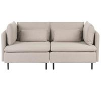 Beliani Sofá Modular 2 plazas Tela Dos Piezas seccionales Esquina Moderno Beige Lemvig