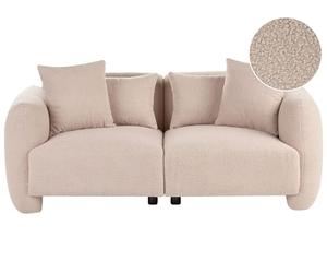 Beliani Sofá tapizado de bouclé Minimalista de Perfil bajo 3 plazas Asiento Profundo Beige Eknes