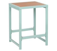 Beliani Taburete de jardín para Exterior Patio Base de Acero Asiento de Madera plástica Verde Claro Avetrana