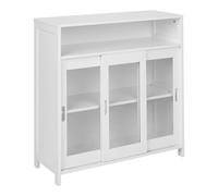 Beliani Vitrina Moderna salón Dormitorio Armario 3 Puertas Tablero MDF con Estante Superior Blanco Crabtree