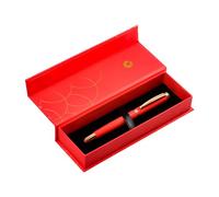 Boligrafo belius passion dor aluminio textura cepillada color rojo y dorado tinta azul caja de diseño - BB234