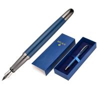Belius Neptuno Pluma Aluminio Textura Wavy Azul Marino Tinta Azul Caja Diseño M