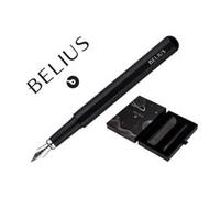 Pluma y funda de similpiel belius space b color minimalista negro tinta azul caja de diseño - BB288