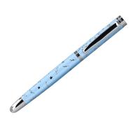 Roller belius bella aluminio color azul celeste diseño plateado relieve tinta color negro caja de diseño - BB331