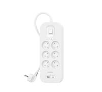Belkin - Cable de alimentación de 2 m, luz indicadora Verde, 1 Puerto USB-C y 1 Puerto USB-A, Carga rápida PD, protección hasta 650 Julios
