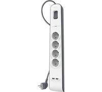 Belkin regleta de enchufes con 4 tomas y 2 puertos usb-a (2,4 a) con p