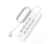 Belkin Regleta 8 enchufes con protección contra sobretensiones, 2 m, 1 USB-A, 1 USB-C PD, 900 J