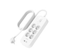 Belkin Surge Protector SRB002vf2MV2 con 6 tomas de CA, USB-C y USB-A, Blanco