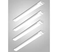Bellanny LED Fluorescente 115cm, 40W 4800LM Lámpara LED de Techo, 6500K Blanca fría Neon Led Tubo, IP40 130°Ángul Luz de Garaje, LED Batten Light para Sala Oficina Taller Almacén Baño Cocina Barra,4pc