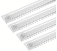 Bellanny LED Fluorescente 60cm, 20W 2400LM Lámpara LED de Techo, 6500K Blanca fría Neon Led Tubo, IP40 130°Ángul Luz de Garaje, LED Batten Light para Sala Oficina Taller Almacén Baño Cocina Barra, 4pc