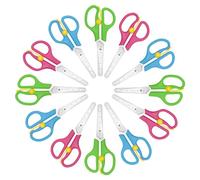 Belle Vous Kit de Tijeras de Punta Roma de Colores - 12x Tijera de 12,5 cm para Niños y Adultos Diestros y Zurdos - Costura Manualidades Papeleria Arte Bricolaje Colegio u Oficina