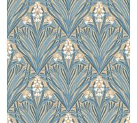 Bellflower Muriva Pintado M66104 Ocre Elegante Vinilo Geométrico Art Déco Hojas