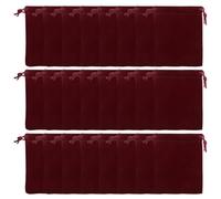 BELLIFFY Bolsitas de Terciopelo Cordón para Joyería 10X8 CM 50 Unidades Color Vino Bolsa Pequeña para Dulces Obsequio y Almacenamiento Portátil para Bodas y Viajes