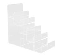 BELLIFFY Expositor de Acrílico de 5 Niveles Elevación Escalonada | Diseño Multicapa de 3,5cm entre Niveles, Acabado Transparente, para Botellas de Aceite Esencial y Bolsas