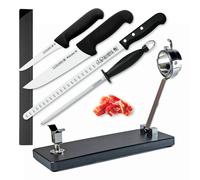 BELLO Mont Blanc - Soporte Jamonero Profesional Plegable. Cuchillos Pinzas y Chaira. Negro