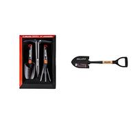 Bellota 2994 - Kit de jardinería y huerto Que Incluye: rastrillo, transplantador y azuela, Herramienta pequeña de jardín, Color Estándar & 5526 - Pala pequeña para Camping, Jardin o Nieve 150x210mm