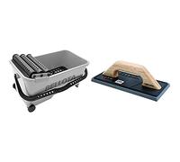 Bellota 5800-3 - Cubo De Plástico para Alicatador con Escurridor De 20 litros+ 5898 C Llana Alicatado Goma Dura, Standard