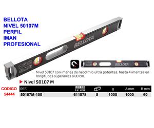 BELLOTA Nivel 50107M-100 Perfil Imán Profesional