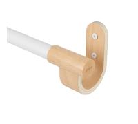 Umbra Bellwood - Barra de cortina extensible, 2,5 cm, 107-305 cm, 2 boquillas, soportes de pared y material de fijación incluidos, color blanco y natural