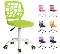 BELTOM® Silla de Escritorio para niñas Niños Youth. Silla ergonómica giratoria a 360°. Ajustable en Altura para el hogar y la Oficina. Sin apoyabrazos con Respaldo - Verde