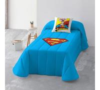 BELUM | Colcha Bouti Superman Reversible Dos diseños en una Colcha Bouti, Colcha Bouti 100 gr Modelo Superman - Man of Steel, Colcha Bouti para Cama de 135 (235x270cm.)