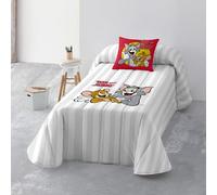 BELUM | Colcha Bouti Tom & Jerry Reversible Dos diseños en una Colcha Bouti, Colcha Bouti 100 gr Modelo Tom & Jerry Basic - Black & White, Colcha Bouti para Cama de 90 (190x270cm.)