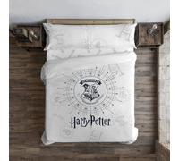 BELUM | Funda nórdica Harry Potter, Funda nórdica con Botones 100% algodón Modelo Dormiens Draco Blanco para Cama de 120 (200X200 cm.)
