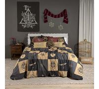 BELUM | Funda nórdica Harry Potter, Funda nórdica con Botones 100% algodón Modelo Hogwarts Cuadros Navidad para Cama de 90 (155x220 cm.)